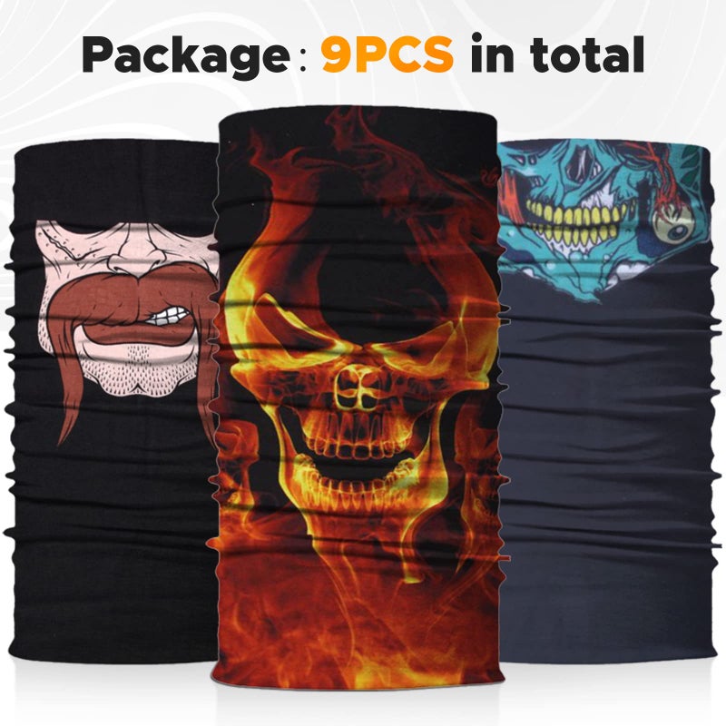 JOEYOUNG Headwear, Bandana Neck Gaiter Face Cover Mask Scarf Balaclava pack of 9 - Image 5